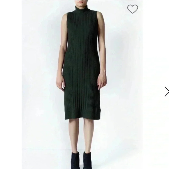 MAISON MARGIELA RIBBED TURTLENECK DRESS wool cashmere blendlarge Green